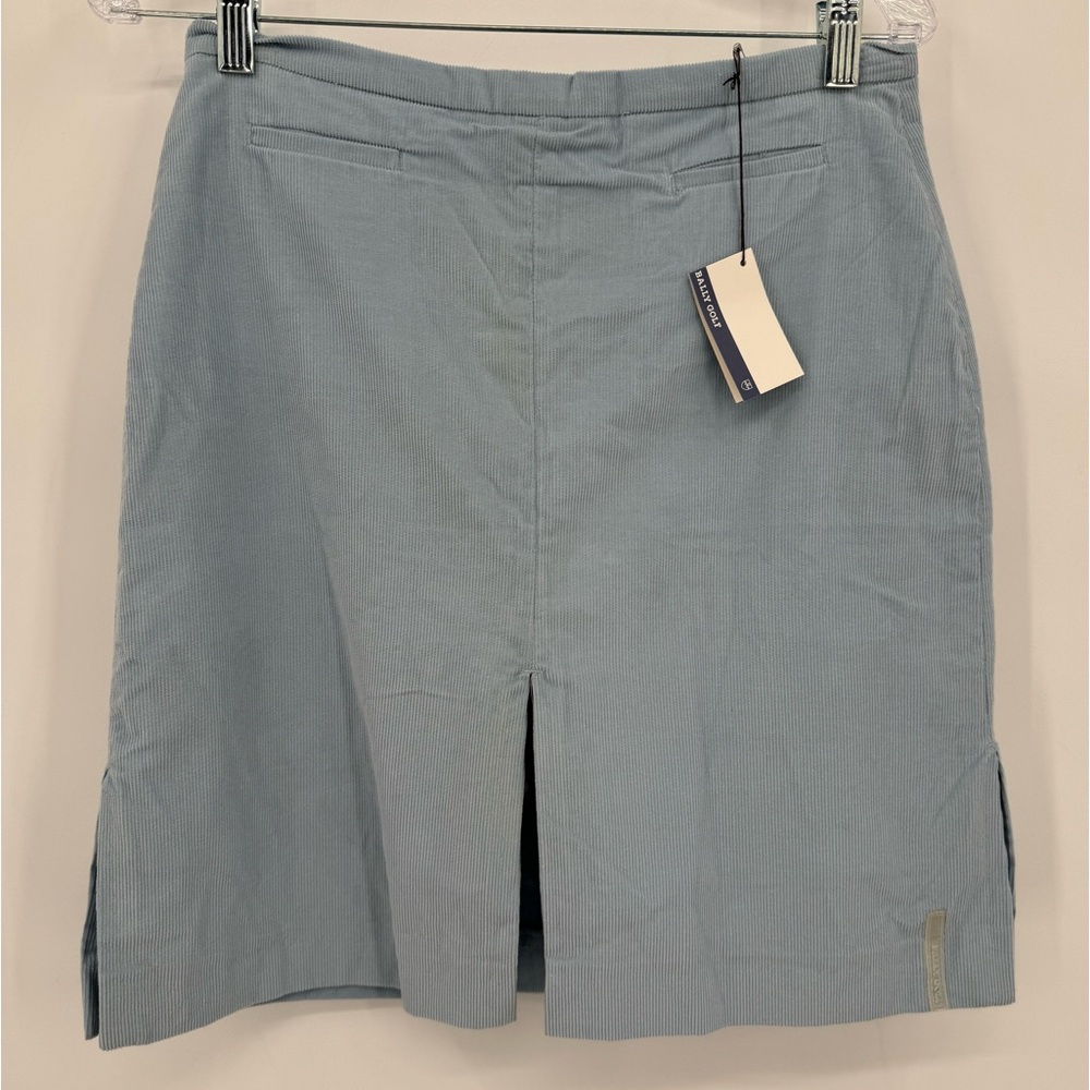 Bally Golf Skort Baby Blue Corduroy Front Pockets Back Zip size 38/M NWT
